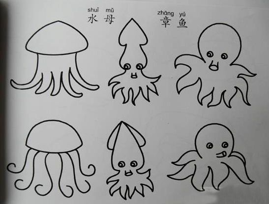 海洋生物简笔画_简笔画