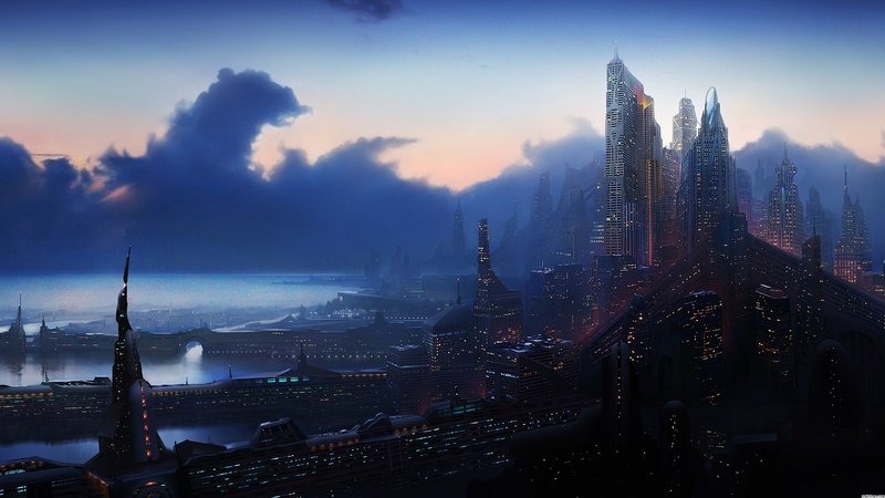 未来城市幻想cg插画壁纸